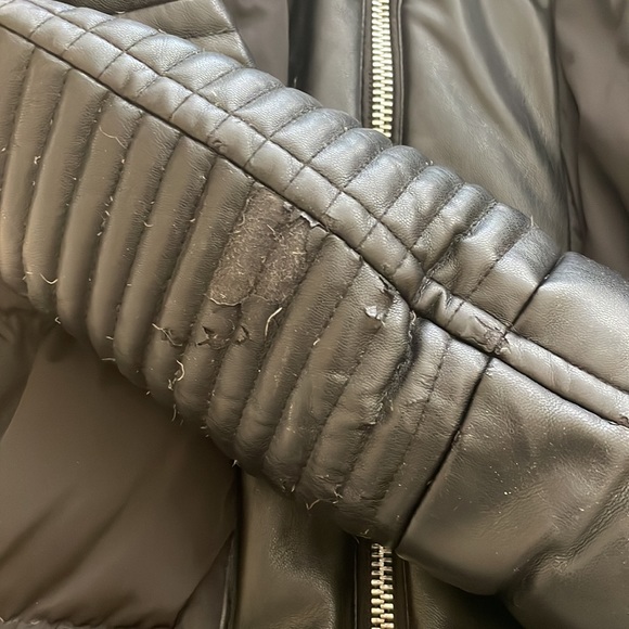 Nicole Benisti Leather-trim Down Jacket Black Size XS - Picture 9 of 16